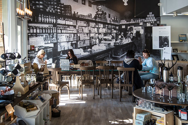 Inside of general on the wall store with heritage photograph